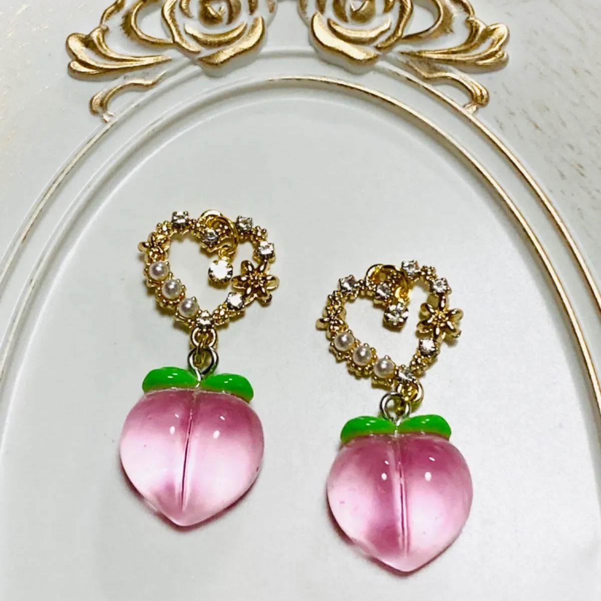 キラキラ チャーム ピアス イヤリング ハンドメイド セリアのチャーム