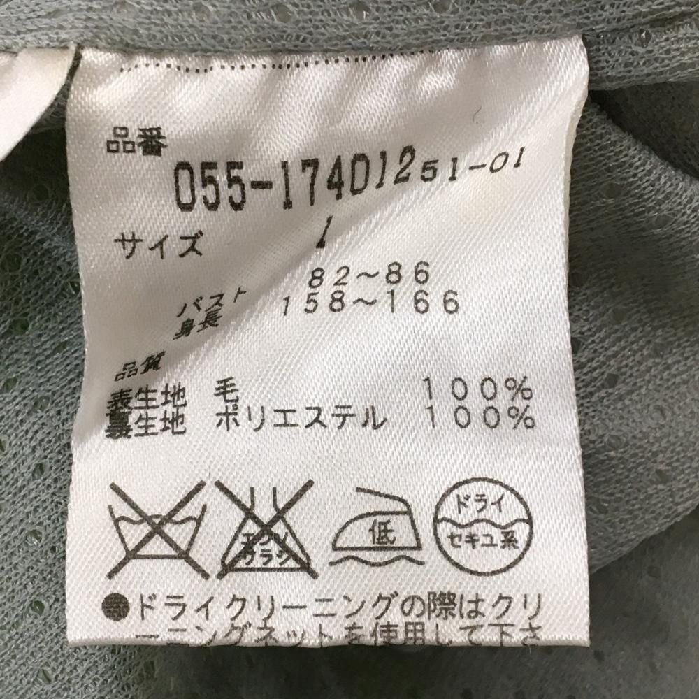 パーリーゲイツ 裏地付ハイネックセーター グレー×グリーン