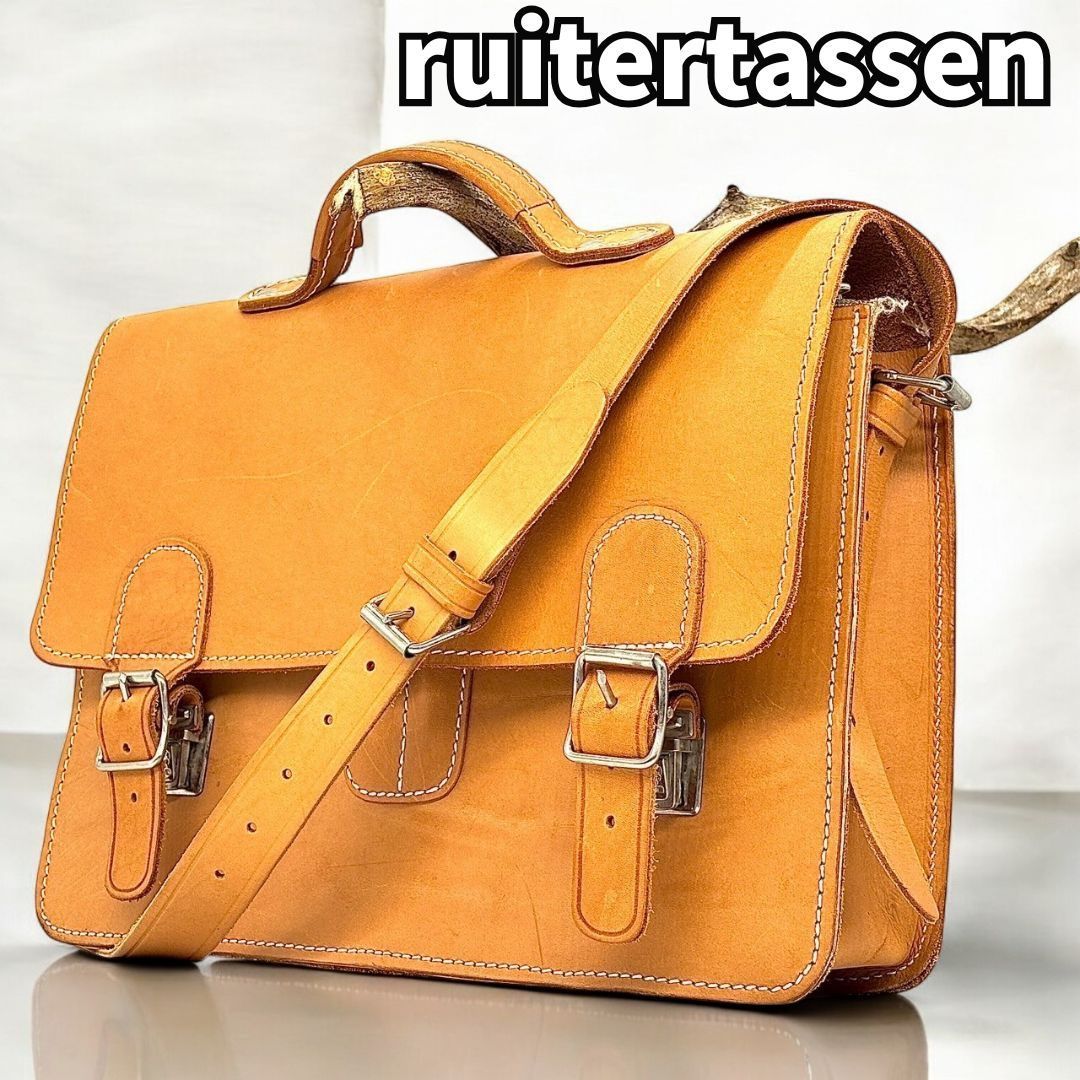 美品ルイタータッセン　ヌメ革鞄 3way】ルイタータッセンruitertassen/ヌメ革/オールレザー