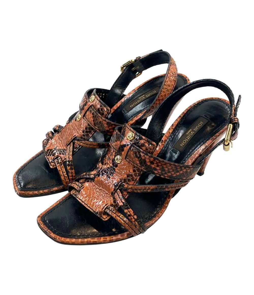 ルイ ヴィトン ストラップサンダル パイソン柄 レディース SIZE 34 21.5 cm LOUIS VUITTON