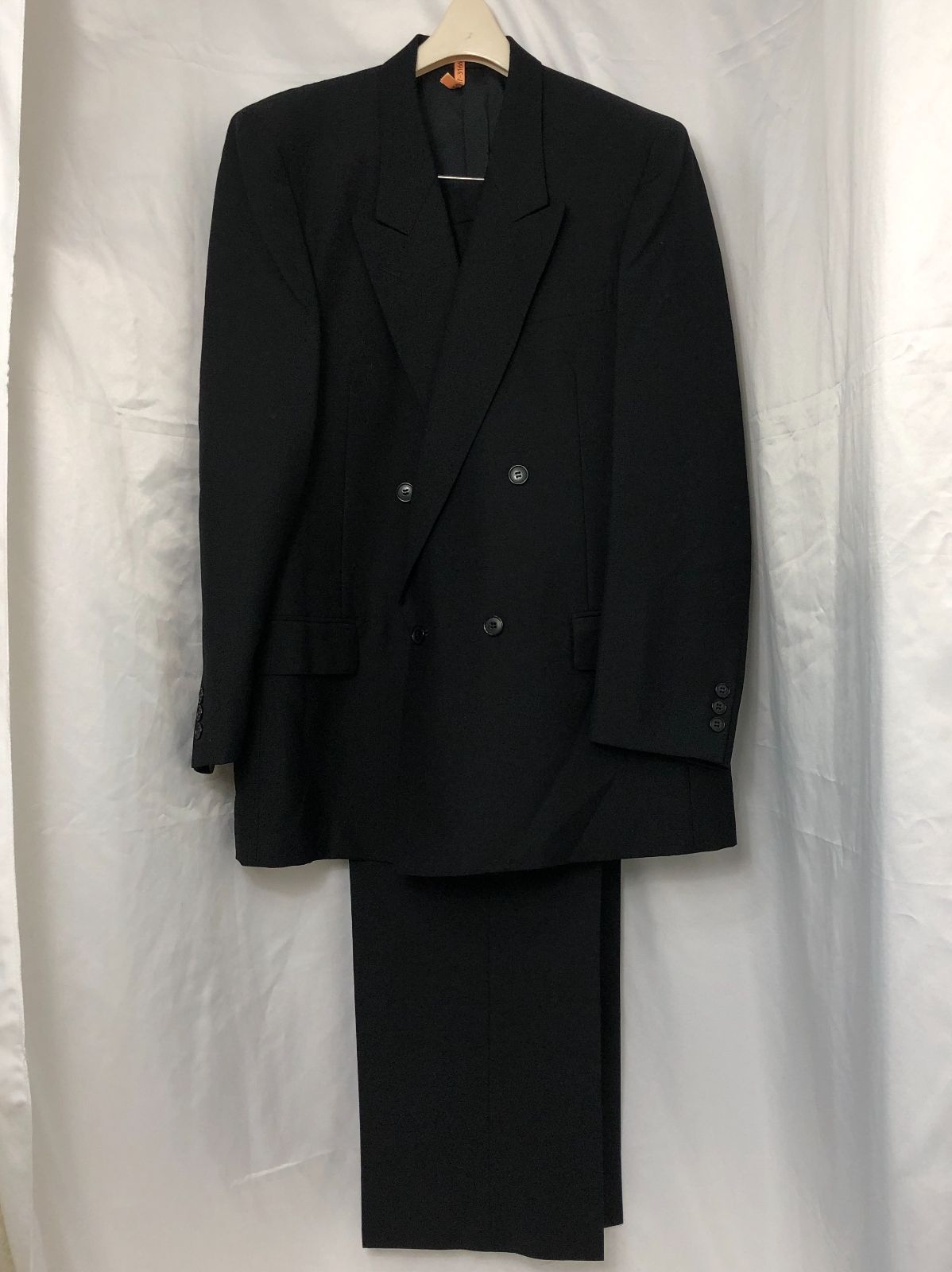 美品】LONNER メンズスーツ上下セット ブラック 3L ロンナー