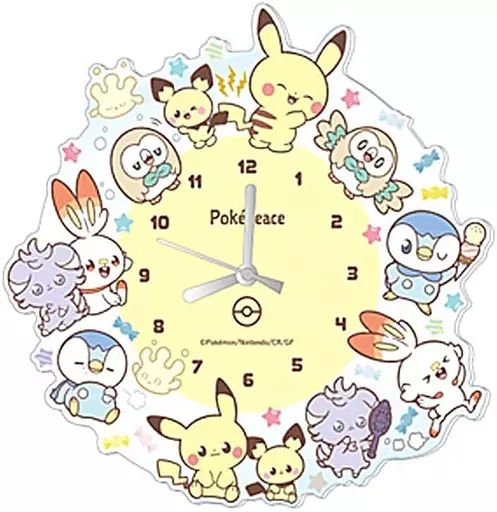 置き時計 掛け時計 ポケピース アクリル壁掛け時計 ポケットモンスター