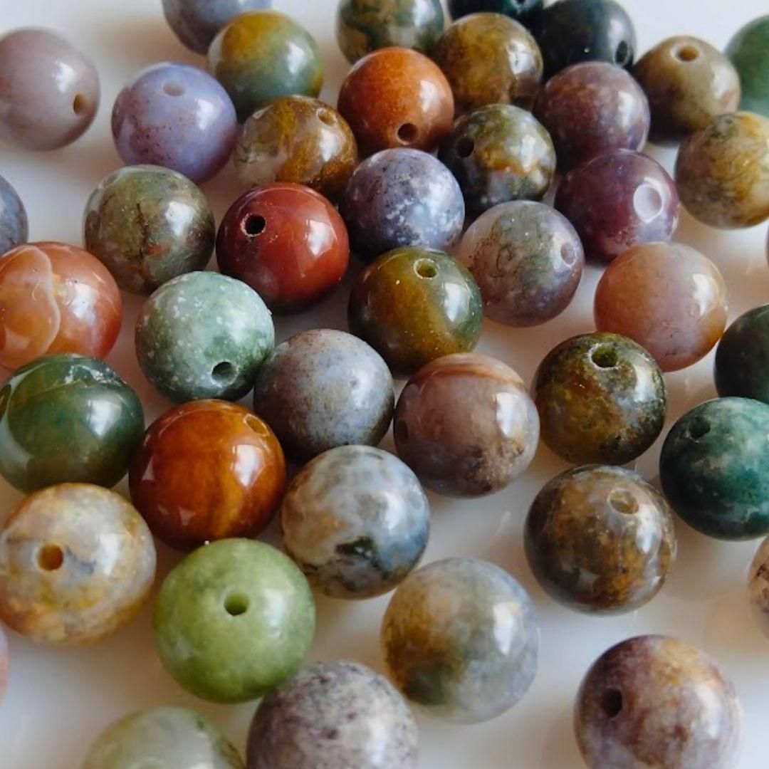 天然石インドめのう 8ミリ丸ビーズ メノウ 瑪瑙 まとめ売り