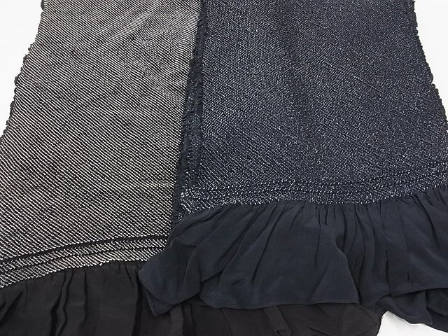 平和屋-こころ店男性　和装小物　兵児帯　総絞り　黒・紺　逸品　AAAF5111Aay
