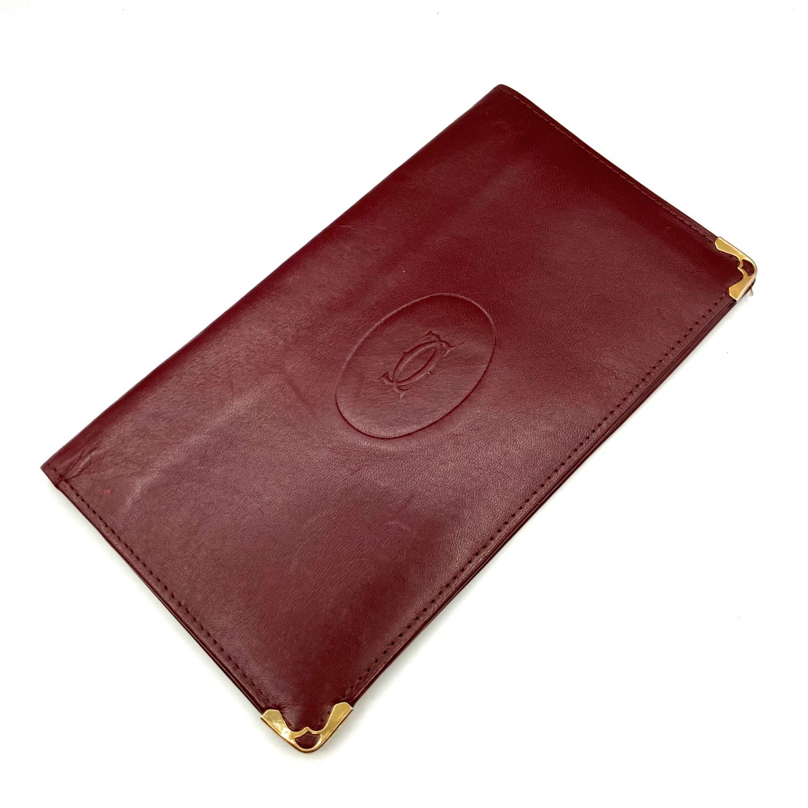 新品未使用品　箱付き　Cartier カルティエ　長財布　マストライン　ボルドー 鑑定済み】正規品 カルティエ CARTIER マストライン 長財布