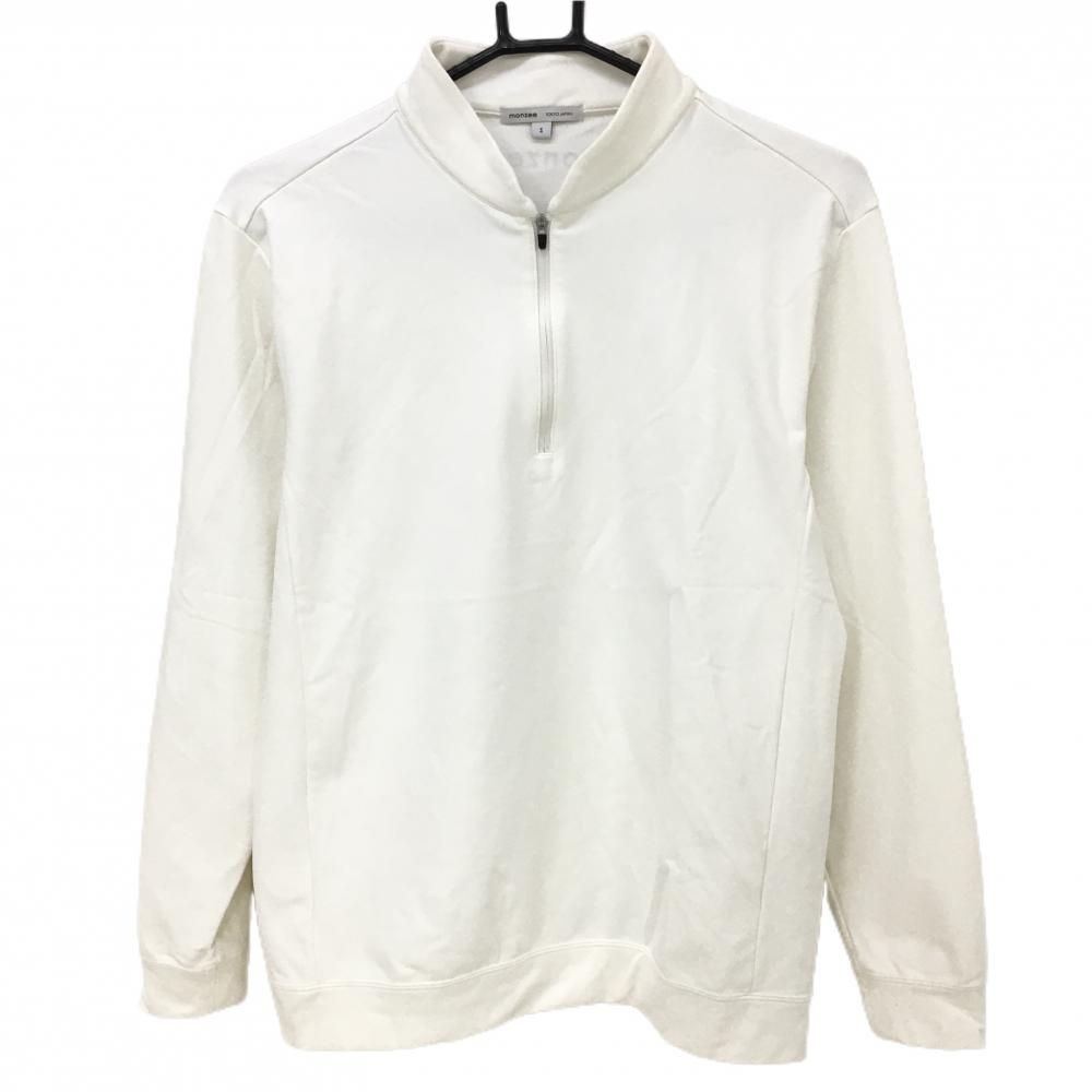 monzee ハイネック ホワイト ゴルフウエア monzee ハイネック ホワイト ゴルフウエア