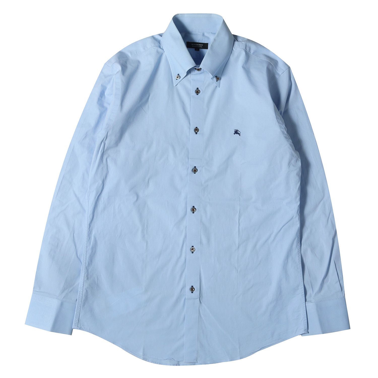BURBERRY BLACK LABEL 安っぽ ストライプシャツ 長袖 ブルー