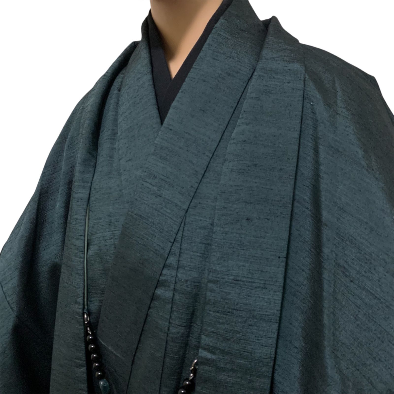 R-1459 紳士 メンズ 紬 2点セット 羽織 裄70.5センチ 着物 身丈 背 143.5センチ 男性用 アンサンブル
