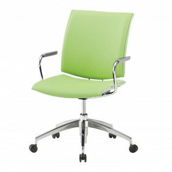 藤沢工業 TOKIO ミーティングチェア FMP-5AL-S リーフグリーン レザー