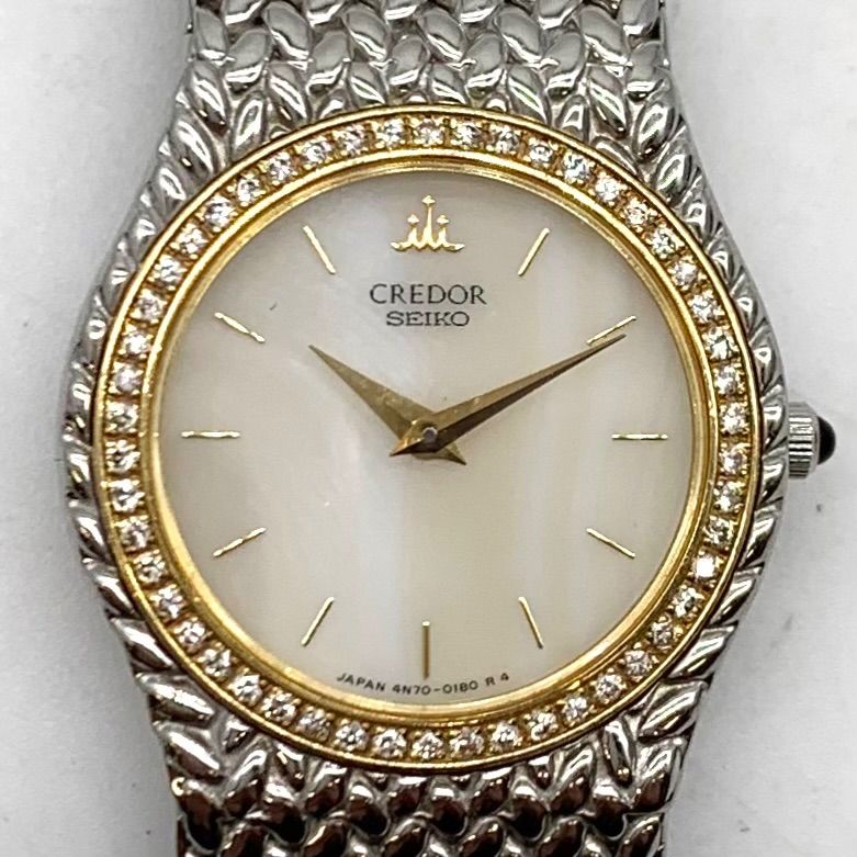 SEIKO 腕時計 CREDOR クレドール ダイヤモンドベゼル サードニクス文字盤
