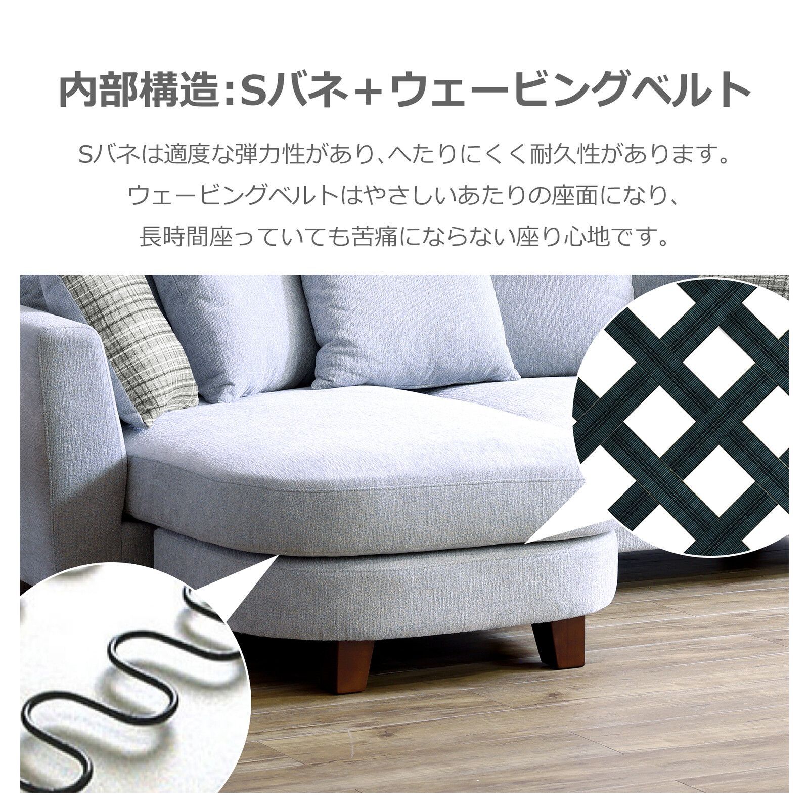 カウチソファ チェック ソファ模様 緑と黒のチェック柄コーナーソファ