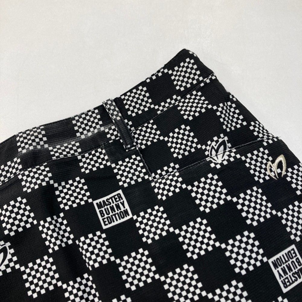 未使用 マスターバニーエディション 市松模様 スカート 黒 ベージュ 0 S サイズ：0 MASTER BUNNY EDITION マスターバニーエディション