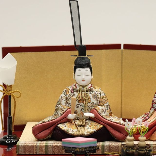 ひな人形：柿沼東光作 やよい小筐 収納木目込七人飾 柿沼東光作