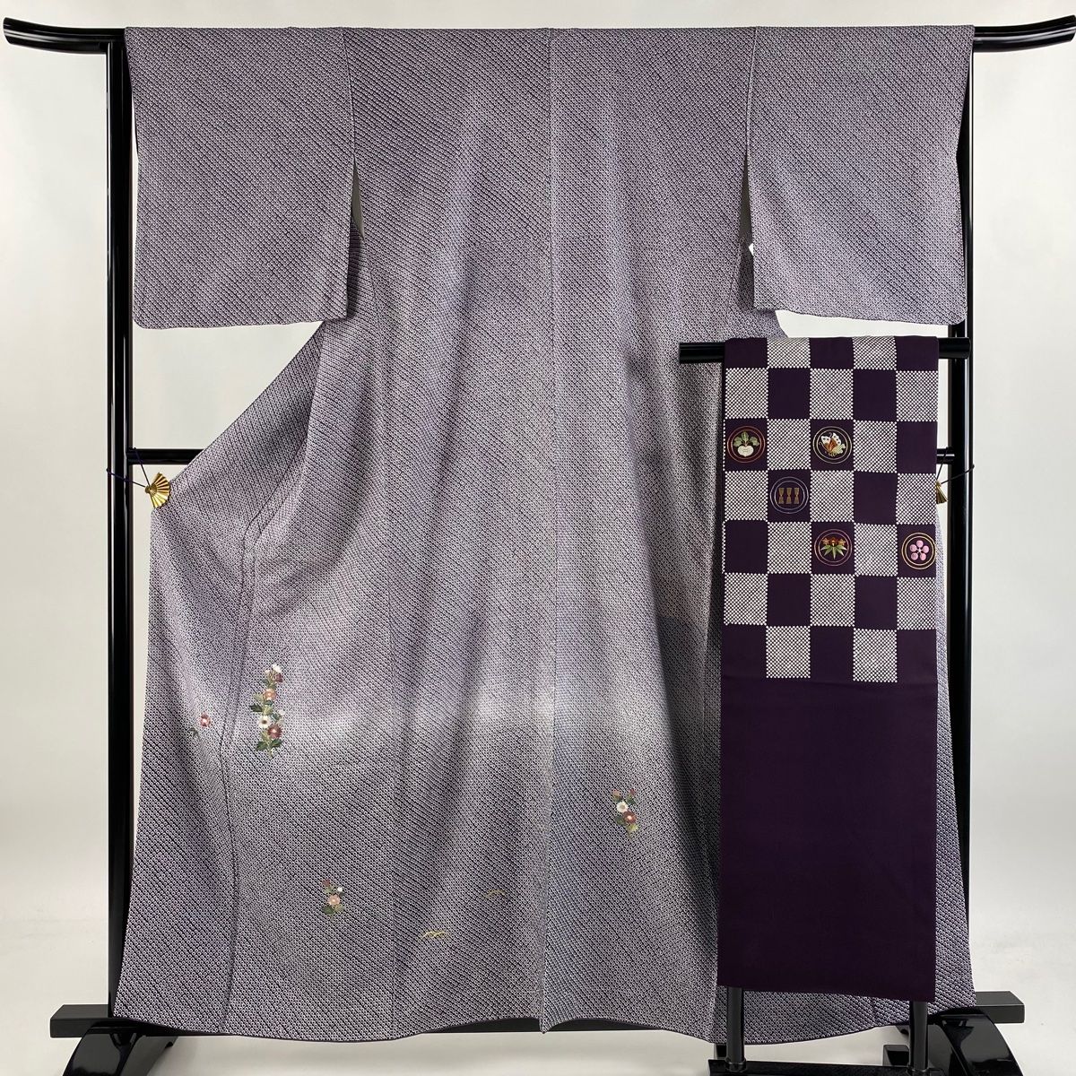 中古 小紋 辻が花 良品 絞り 正絹 古典柄 袷仕立て ピンク 中古 小紋 良品 正絹 花柄 袷仕立て 身丈156.5cm 裄丈63.5cm 辻が花風