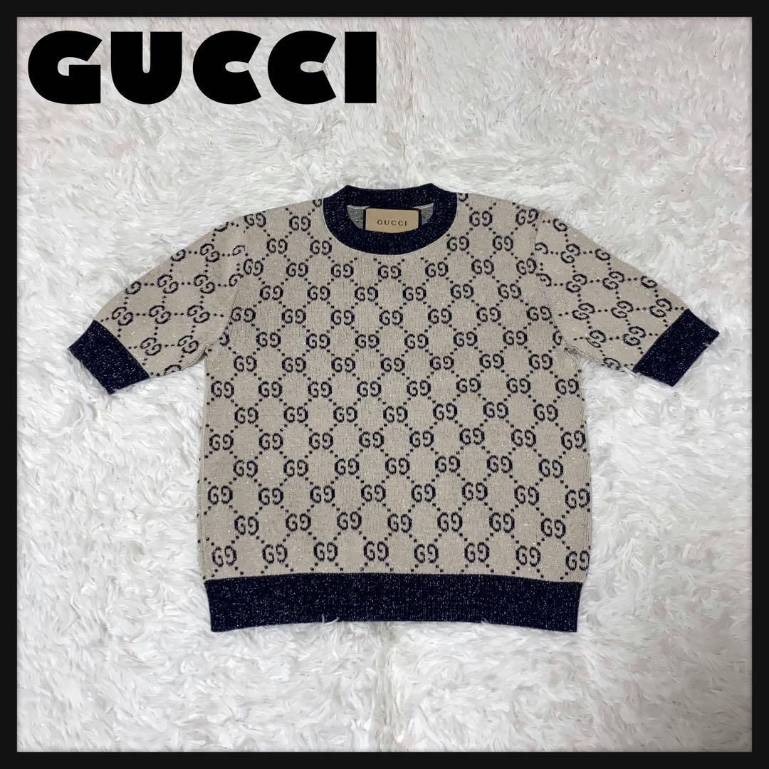 【極美品】GUCCI 半袖ニット GGラメ ジャカード 定価16万 極美品】GUCCI 半袖ニット GGラメ ジャカード 定価16万 - メルカリ