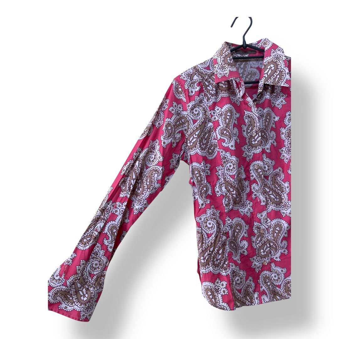 ETRO(エトロ) ペイズリー柄 長袖シャツ ピンク色 46サイズ