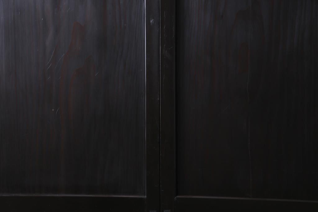 帯戸 2枚セット 漆塗り 幅広サイズ アンティーク R-035765-3
