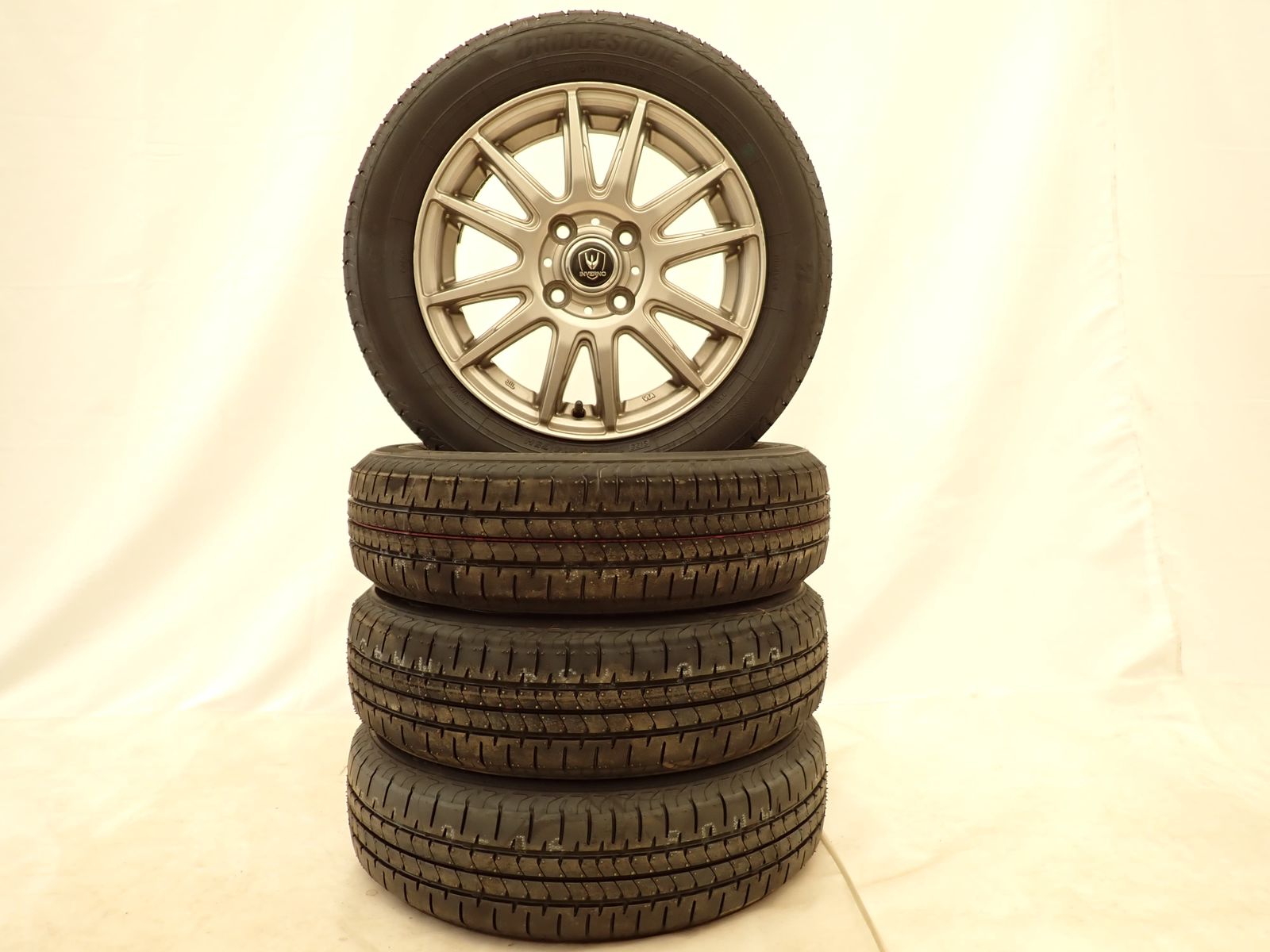 夏4本価格 製 会社宛 155|65R14×4.5J 75H ブリヂストン ECOPIA NEWNO アルミ デイズ ワゴンR アルト タント NO D5912
