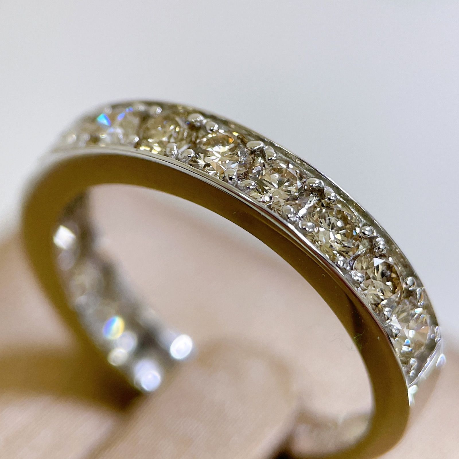 PT950 1.00ct ハートキューピットダイヤモンドエタニティリング - メルカリ