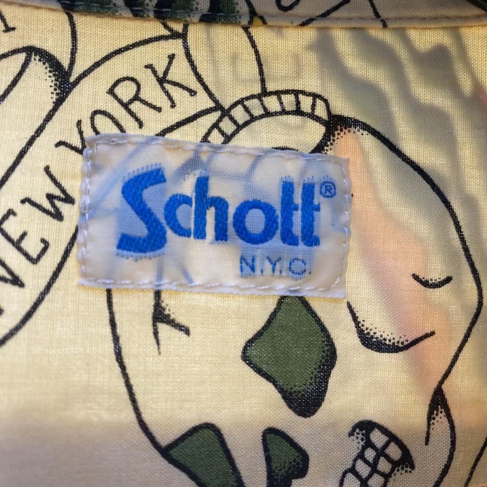 中古】schott 19SS タトゥー アロハシャツ サイズL マルチカラー
