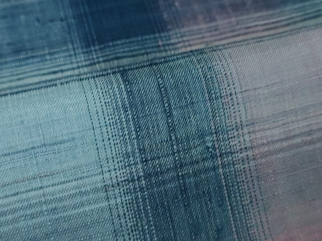 平和屋本店■極上　紅花紬　米沢　格子　そごう百貨店扱い　逸品　未使用　DZAA4691kh5 平和屋本店□極上 紅花紬 米沢 格子 そごう百貨店扱い 逸品 未使用