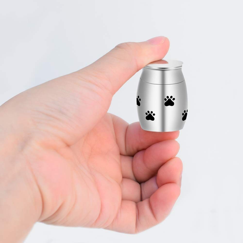  ペット仏壇 分骨つぼ ステンレス製 手元供養 ネジ式 肉球マーク模様 兎 猫 大容量 犬 ペット骨壷 シルバー 納骨容器 メモリアル骨壷 ブラック 遺骨入れ ミニ骨壷 骨壺 骨袋 仏壇 仏具