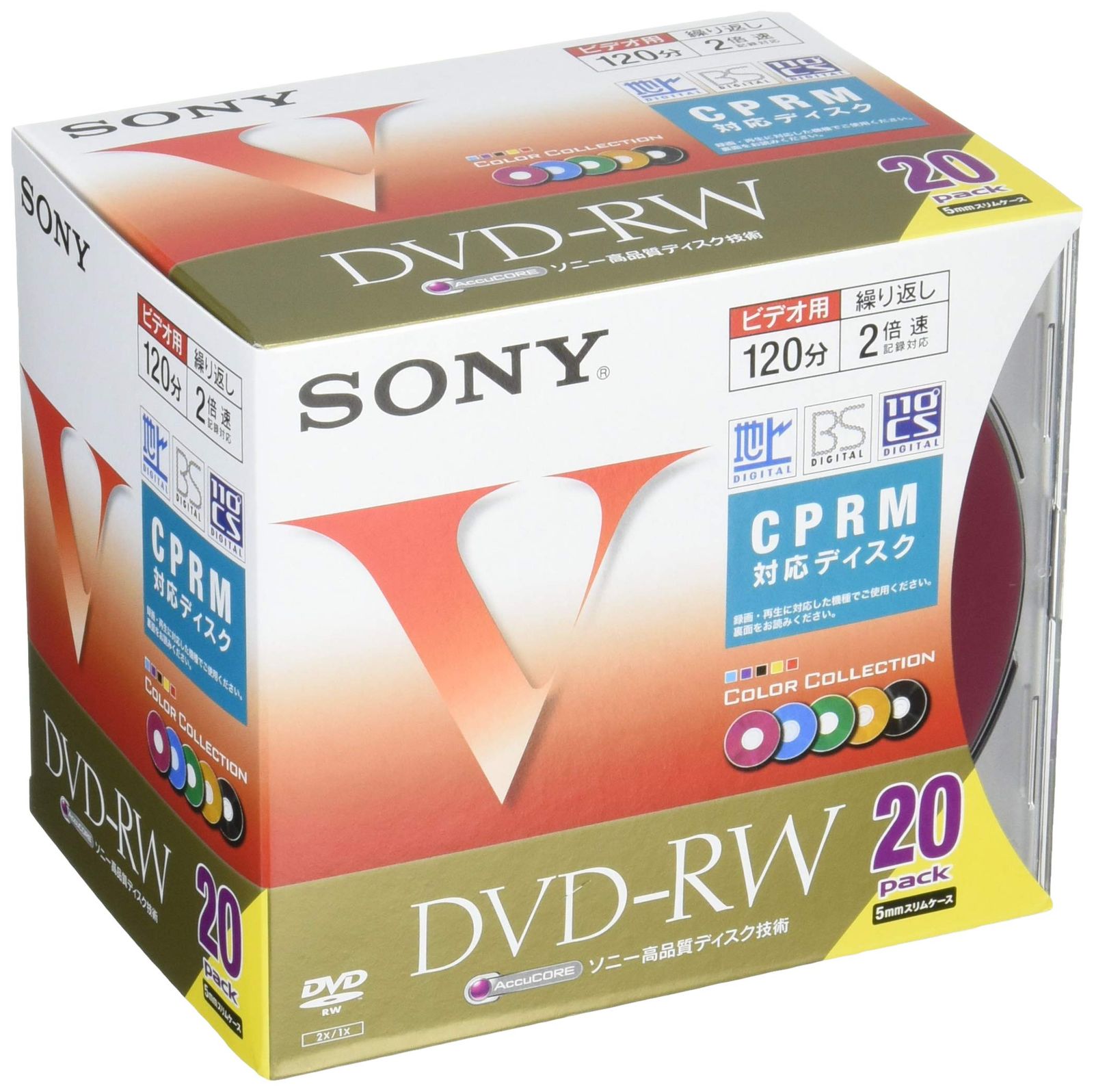 ソニー ビデオ用DVD-RW 120分 1-2倍速 20枚パック 20DMW12HXS 20枚パック