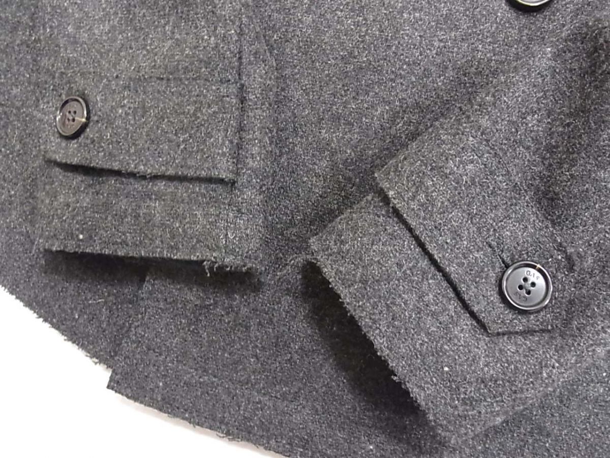ダントン ウールモッサジャケット ピーコート くるみボタン XL ロゴ