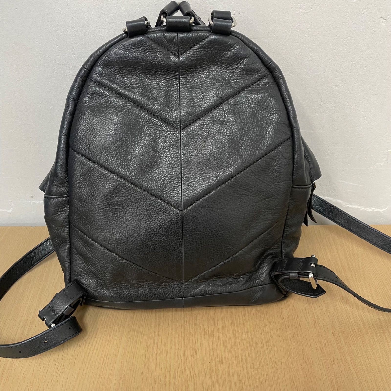 DIESEL レザーリュック　ブラック シボ革 □ DIESEL ディーゼル リュック バックパック ジップ ファスナー