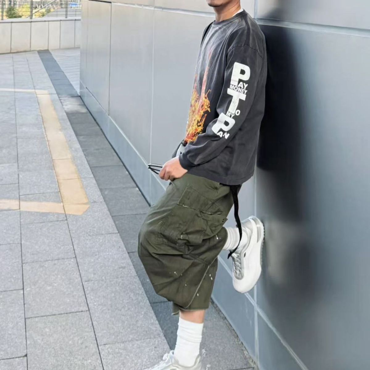 セントマイケル フレイム柄 長袖 Tシャツ人気 S M L XL - メルカリ