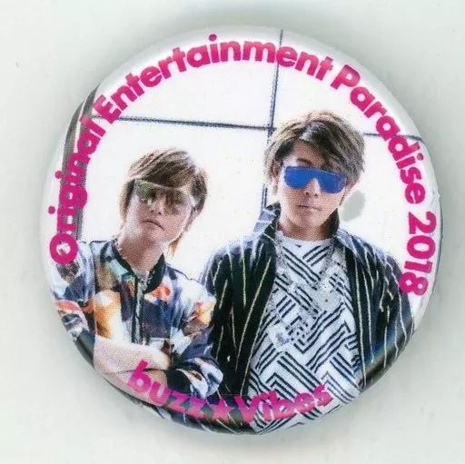 中古】バッジ・ピンズ(男性) buzz☆Vibes(文字赤) 缶バッジ