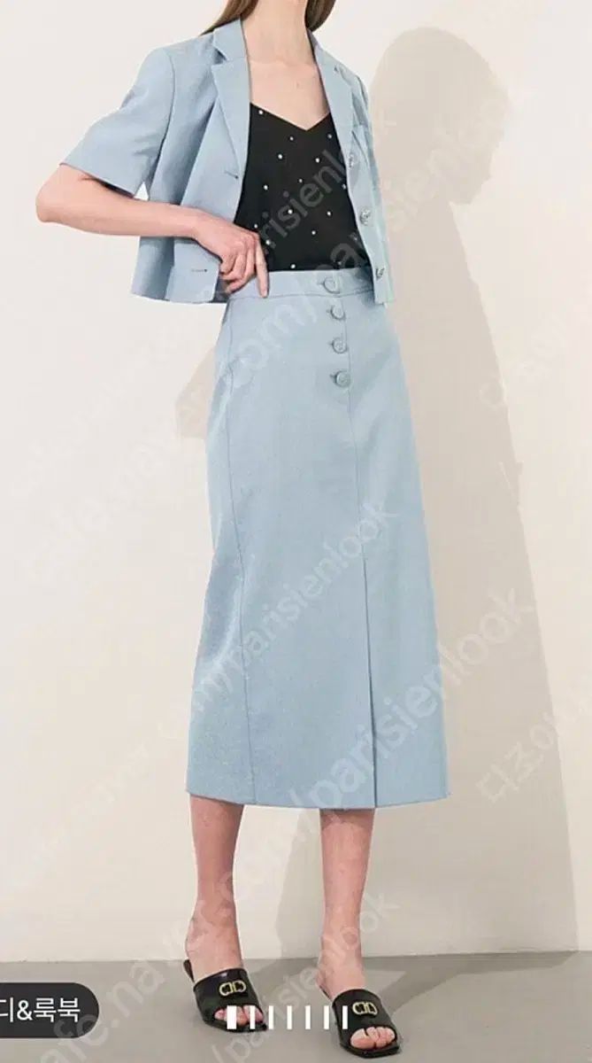 TIME タイム ロング スカート ボタン スリット ヘム Hライン スカート 64 55size