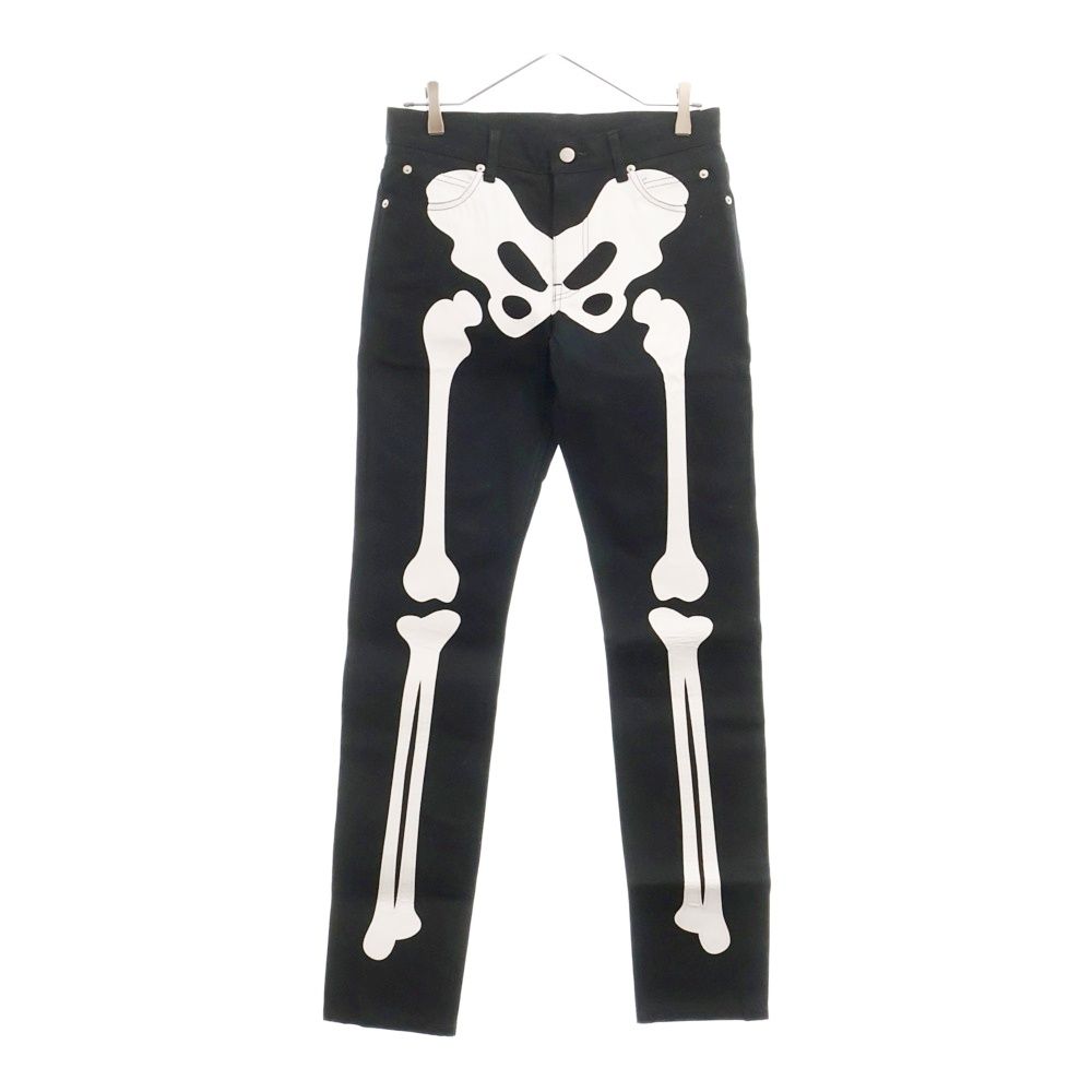 TAKAHIROMIYASHITA The SoloIst. タカヒロミヤシタザソロイスト 24SS Stretch Skinny Jean Bone レザーボーンパッチ ストレッチスキニーデニムパンツ ブラック|ホワイト sp.0005cSS24