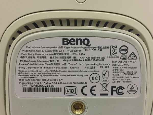 BenQ GS2 ベンキュー ホームプロジェクター 家電 映像機器 中古 美品