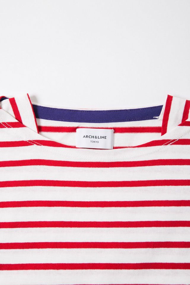 ARCH&LINE】7/S BOAT NECK BORDER TEE ボーダートップス Tシャツ