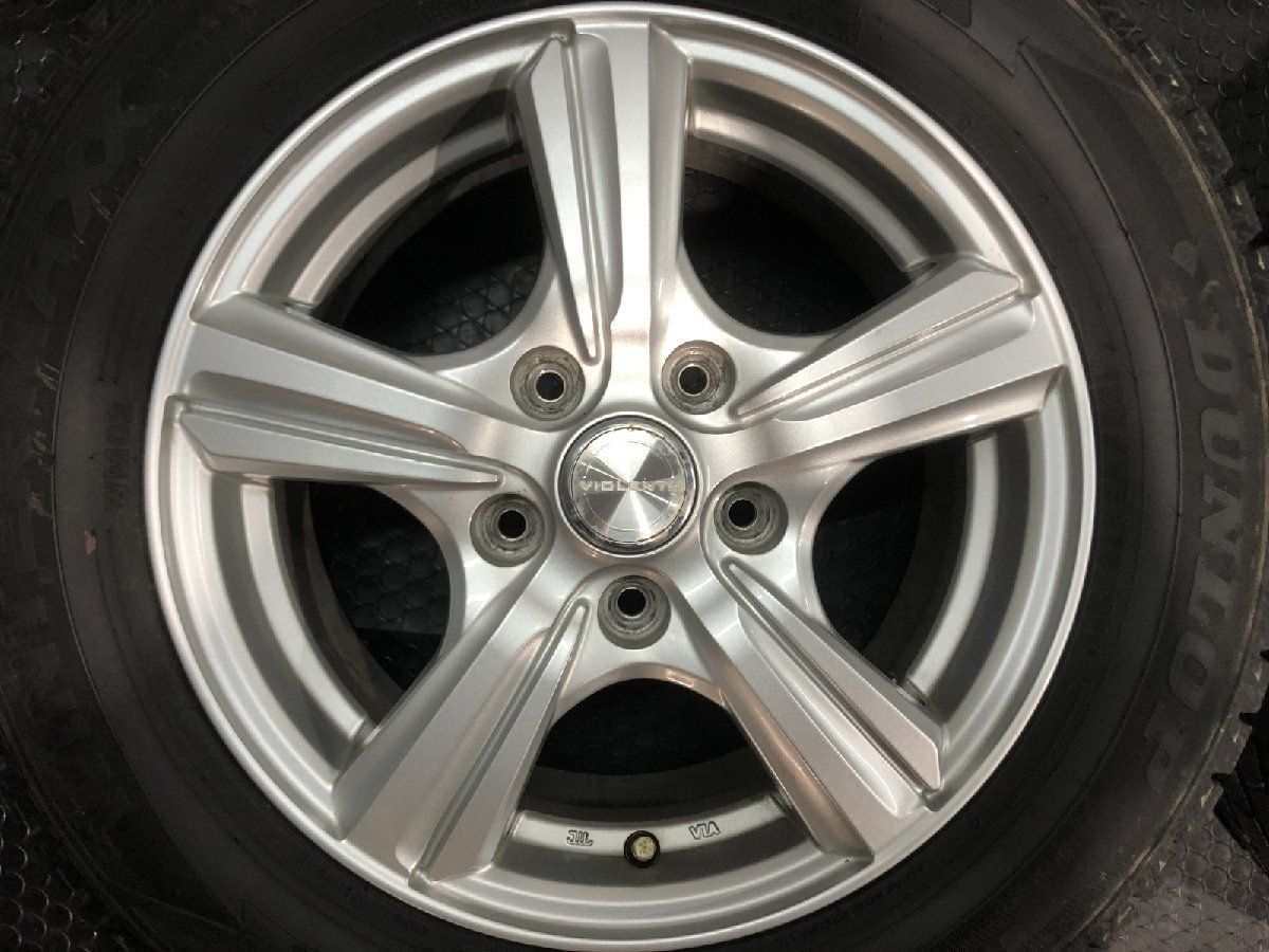 【DUNLOP WM03 195/65R15】スタッドレス【VIOLENTO ヴィオレント 15インチ 6J5HPCD114.3+53】ノア ヴォクシー等　(MTX295)クレジットカード QRコード決済可能 DUNLOP WM03 195/65R15】スタッドレス【VIOLENTO ヴィオレント 15