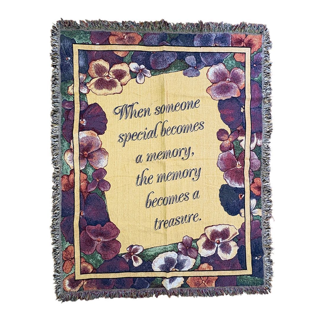 vintageラグ カーペット 追悼 パンジー フラワー メッセージ 1482