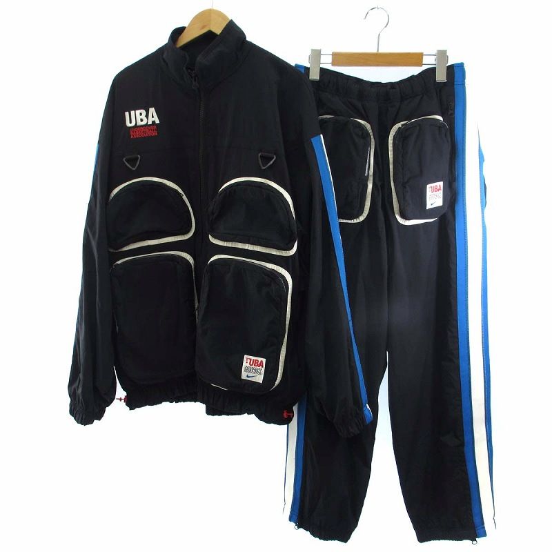 ナイキ NIKE アンダーカバー UNDERCOVER コラボ セットアップ Track Suit トラックスーツ CZ4699-010 ジャケット パンツ ロゴ 刺繍 サイドライン 黒 ブラック XL