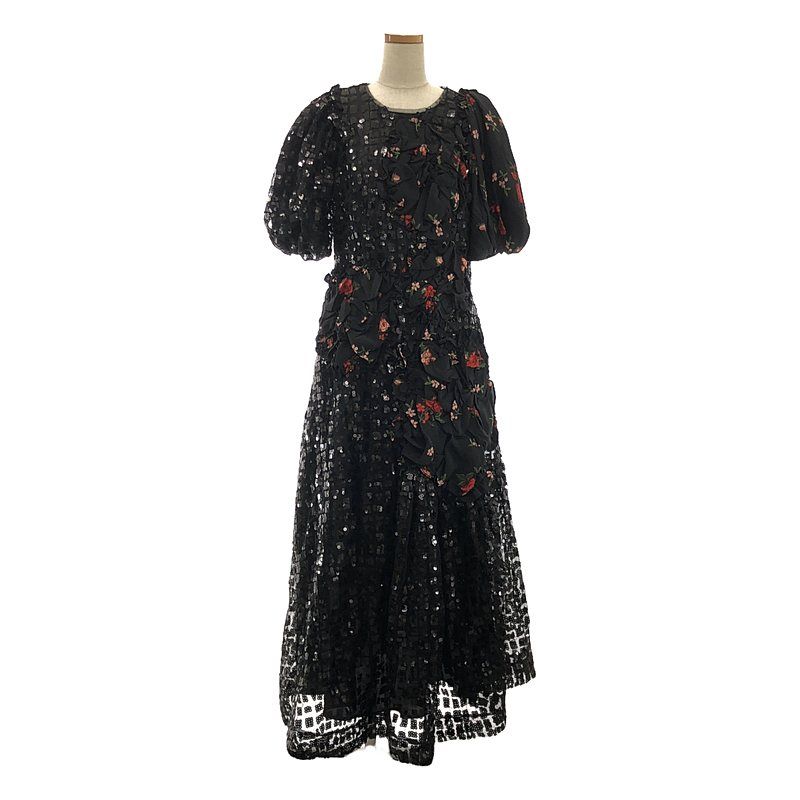 美品】 Simone Rocha / シモーネロシャ | フリル装飾 パフスリーブ チュール ドレス ワンピース / 総裏地 | UK10 |  ブラック | レディース - メルカリ