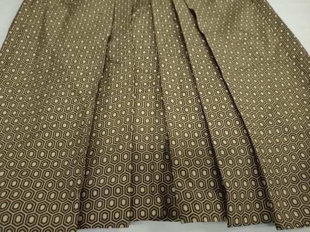 平和屋着物●男性 馬乗り袴 亀甲柄 正絹 DAAW5686ud