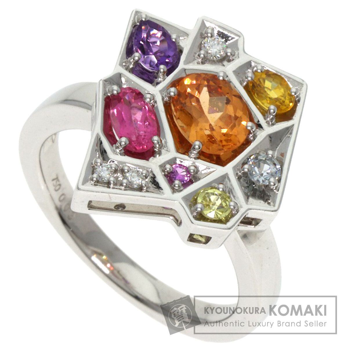 TASAKI タサキ ガーネット ダイヤモンド リング 指輪 K18WG レディース