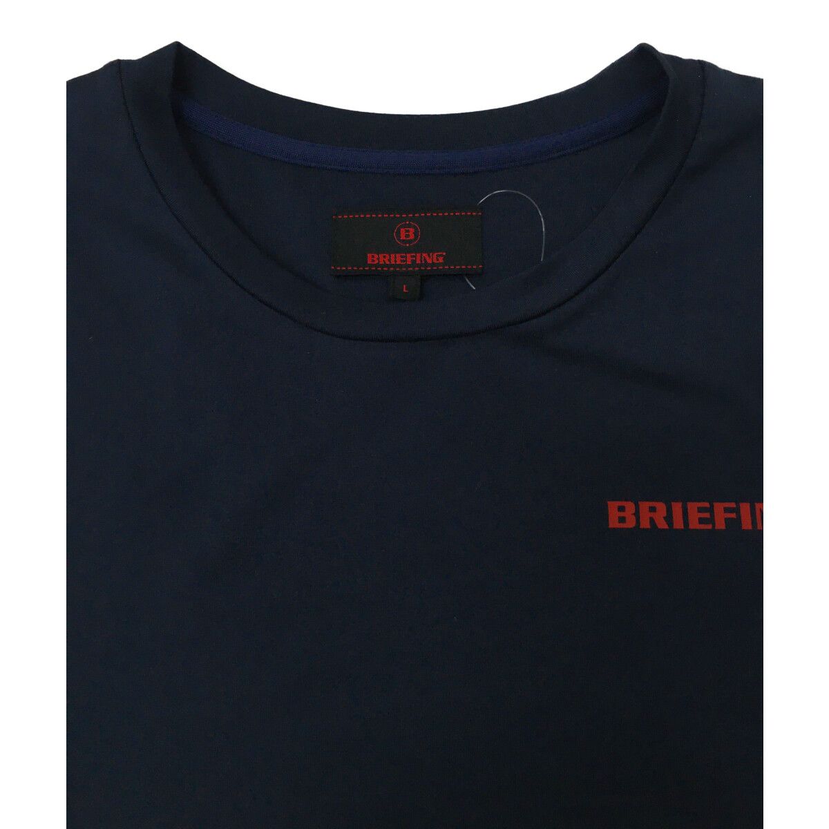 BRIEFING ネイビー 半袖シャツ Ｌ　リラックスフィット メンズ ブリーフィング BRIEFING 半袖シャツ L 紺 ネイビー クルー