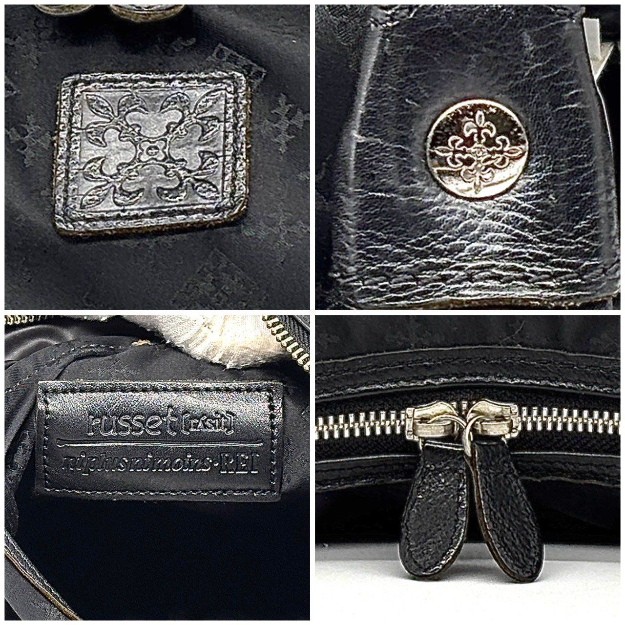 【美品】russet ラシット バックパック ナイロン　軽量 モノグラムロゴ 黒 私らしい上品モノグラム✨】 russet × ni plus ni moins REI