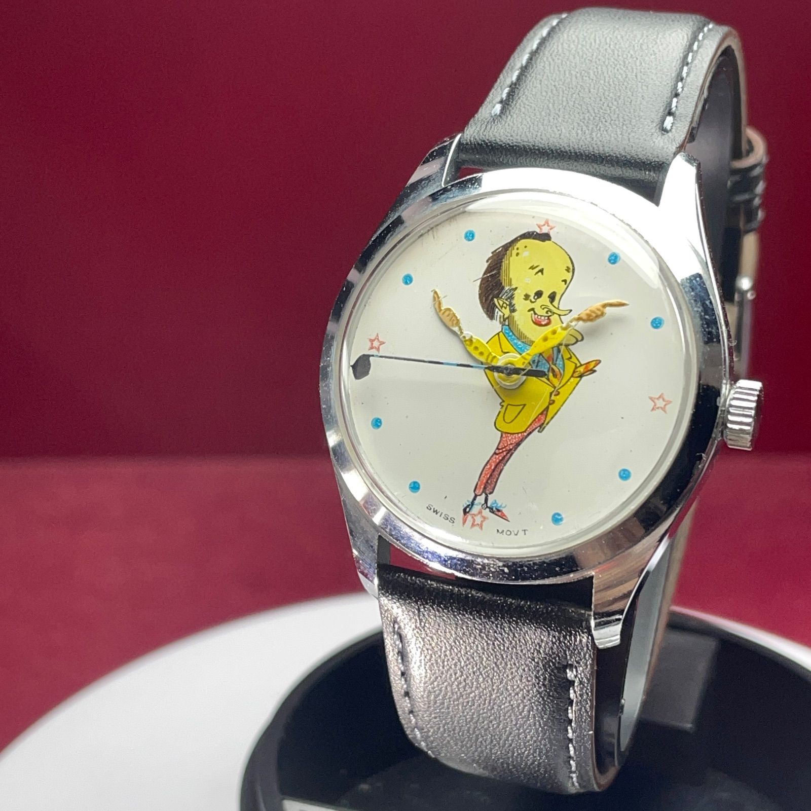 1970年代製 BOB hope VINTAGE WATCH 手巻 腕時計 ヴィンテージ アンティーク 稼働品 ボブホープ キャラクター