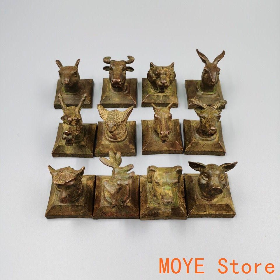 十二支銅印章 套印 希少品 縁起物 書道具 文房具 工芸品 美術品 置物