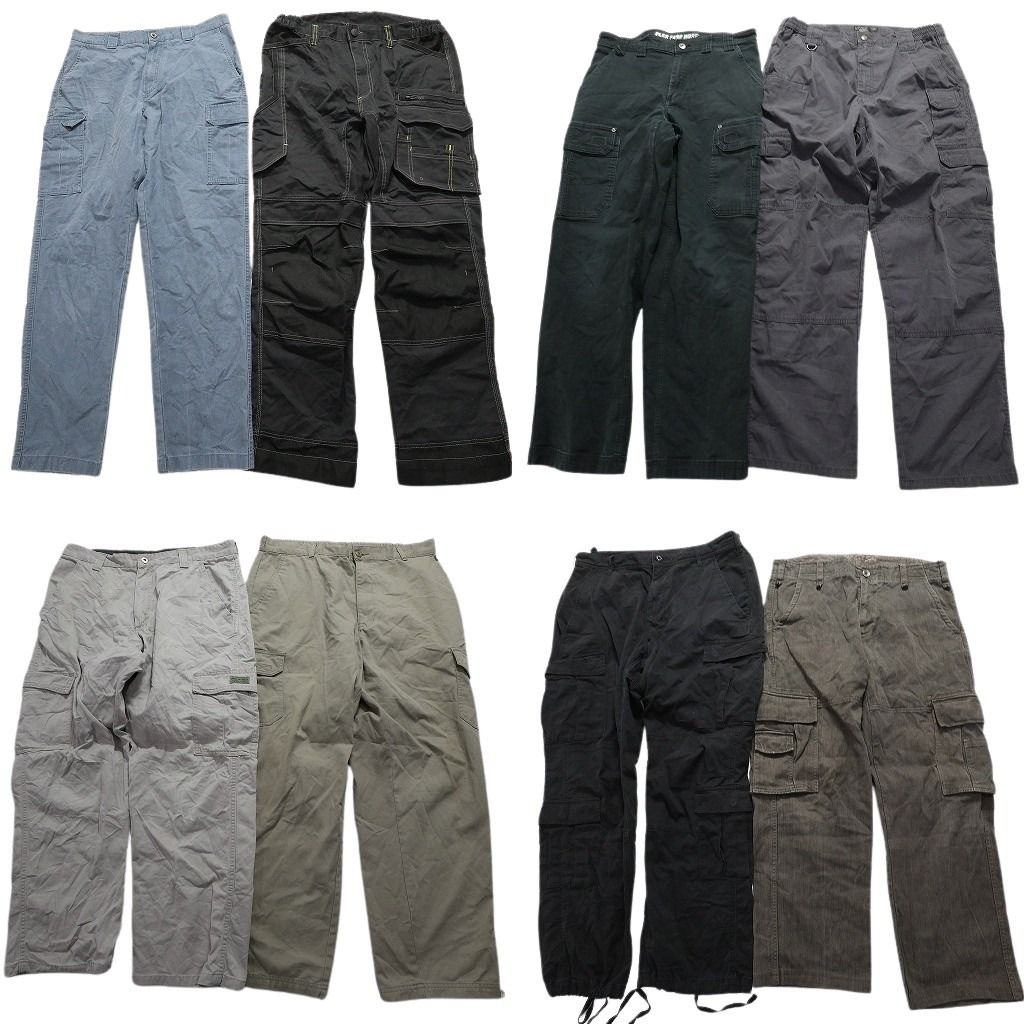 古着卸 カーゴ パンツ 8枚セット メンズ L |33 |34 |36 ブラック ベージュ カーキ ブラウン 古着 NA2106