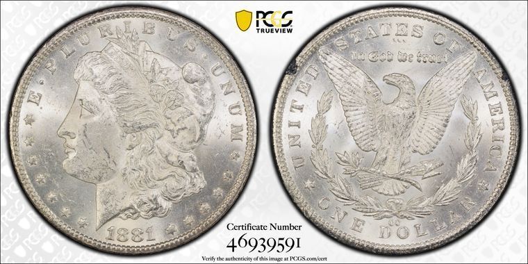 1881 CC PCGS MS63 | GSA HOARD - Silver Morgan Dollar - $1 Coin