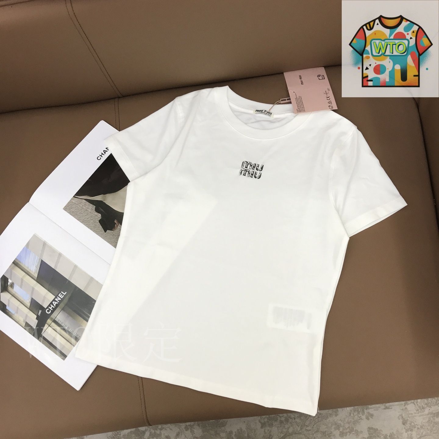 MIU MIU ビーズ刺繍 ホワイトTシャツ L MIU MIU ビーズ刺繍 ホワイトTシャツ L - メルカリ
