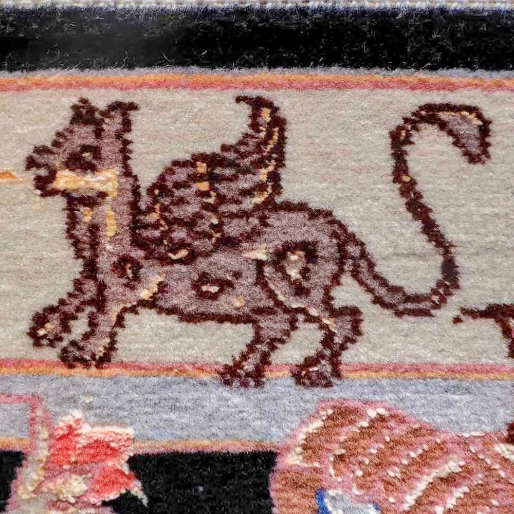 ペルシャ絨毯 タブリーズ産 玄関マット シルク-ウール サイズ 62×88cm MARWIL-DEMENAGEMENTS_CH