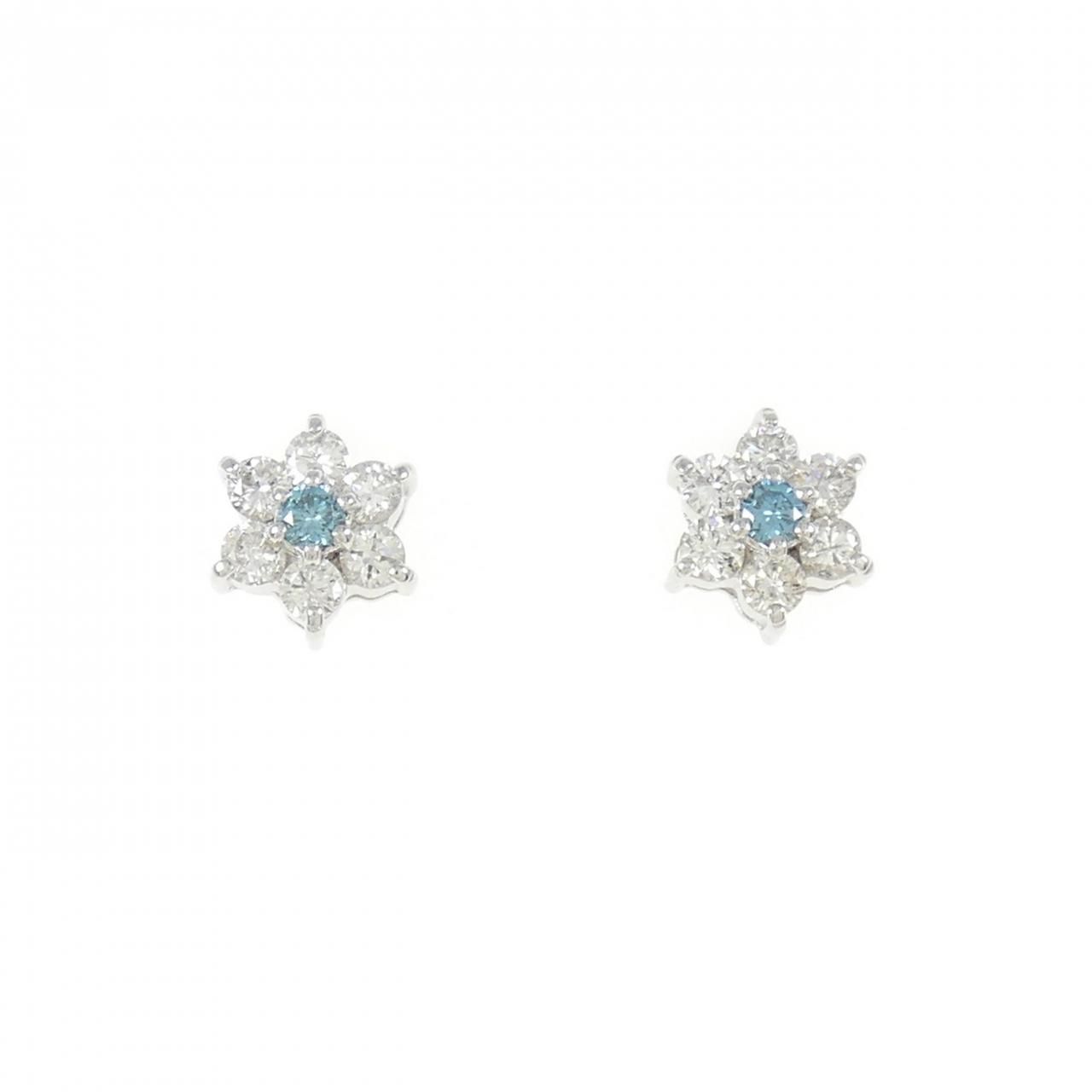 PT900 フラワー ダイヤモンド ピアス 0.58CT